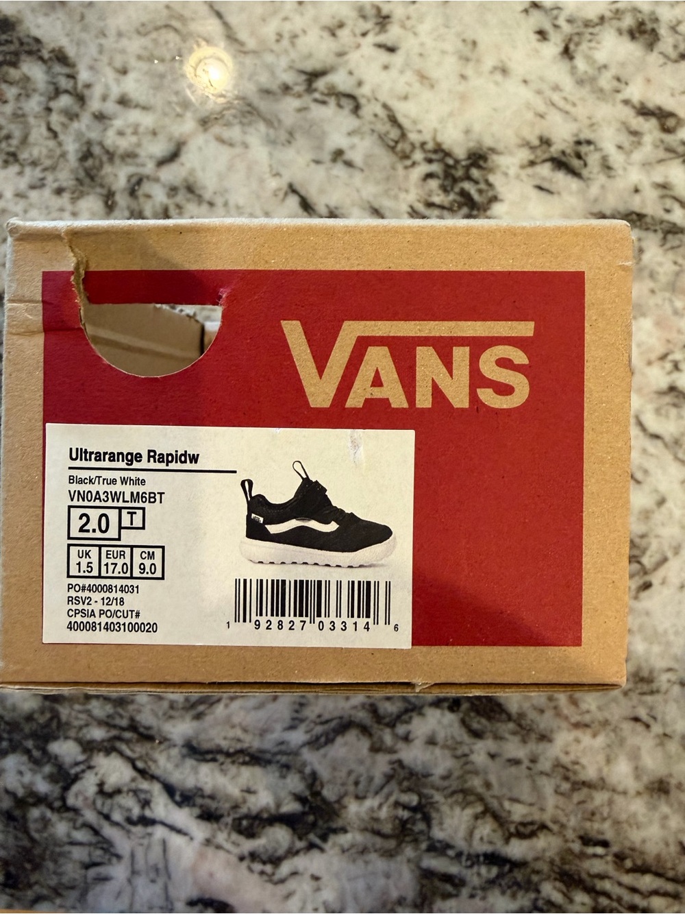 Vans Ultrorange Rapidw Black/True White Kids' Sneakers